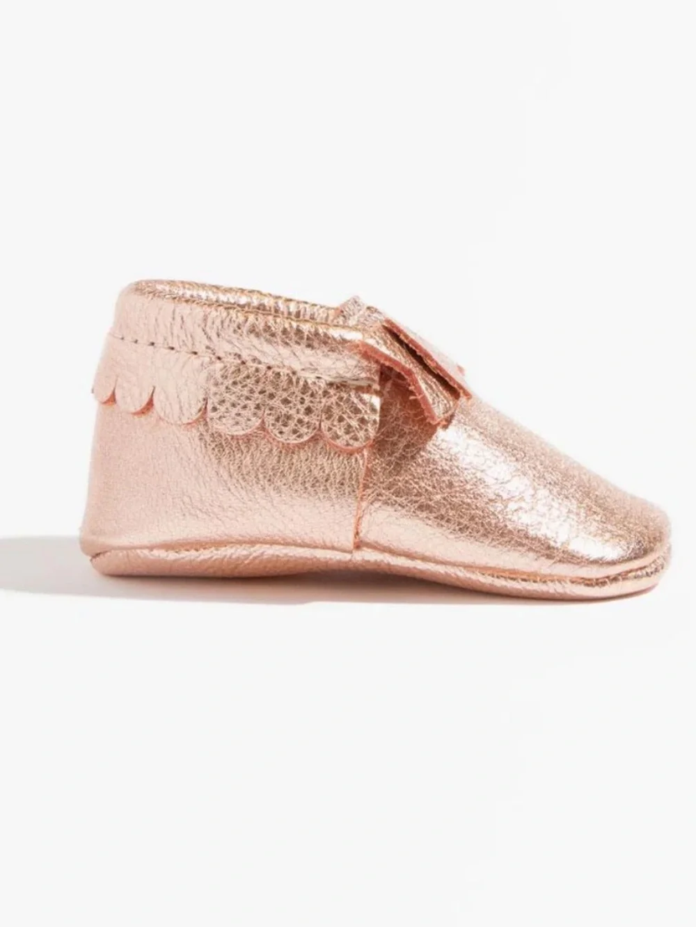 Freshly Picked Rose Gold and Platinum Gold Bow Scallop Moccasin bundle sz 1 3-6m